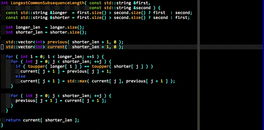 Custom source code being written